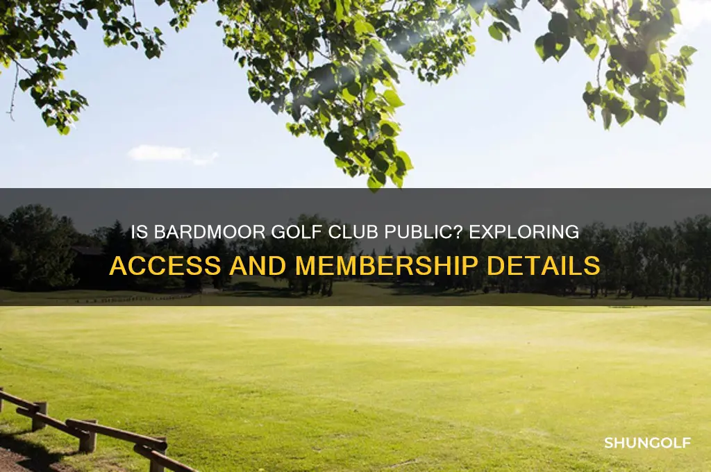 is bardmoor golf club a public course