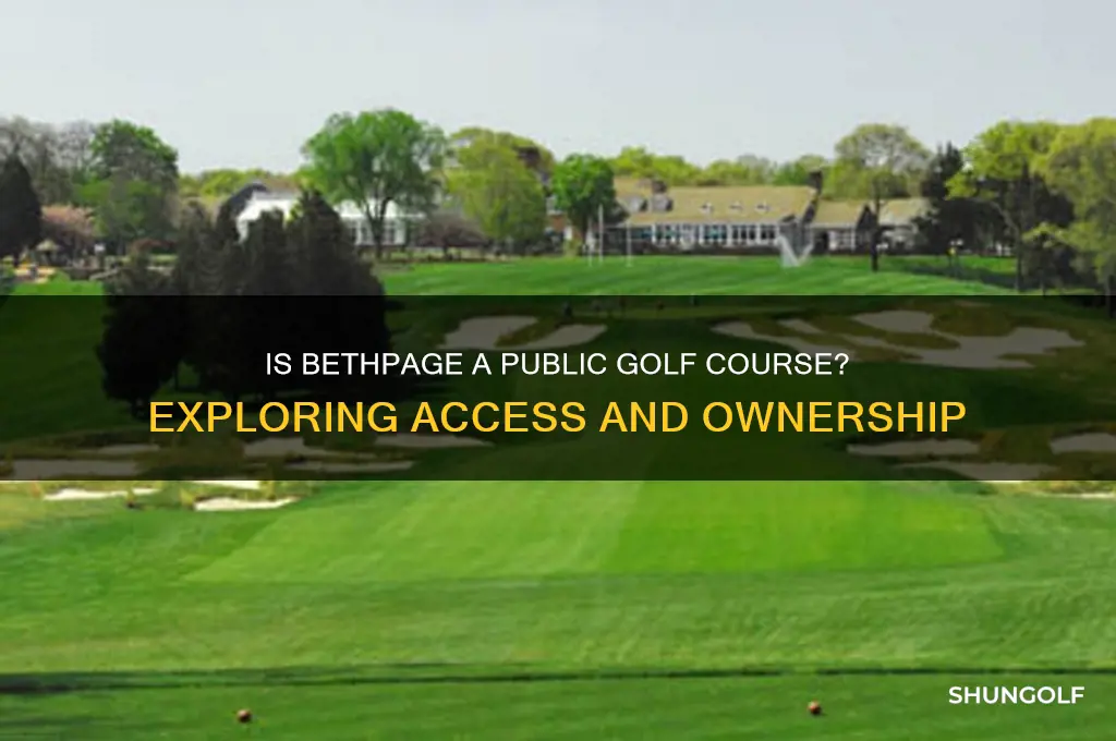 is bethpage a public golf course