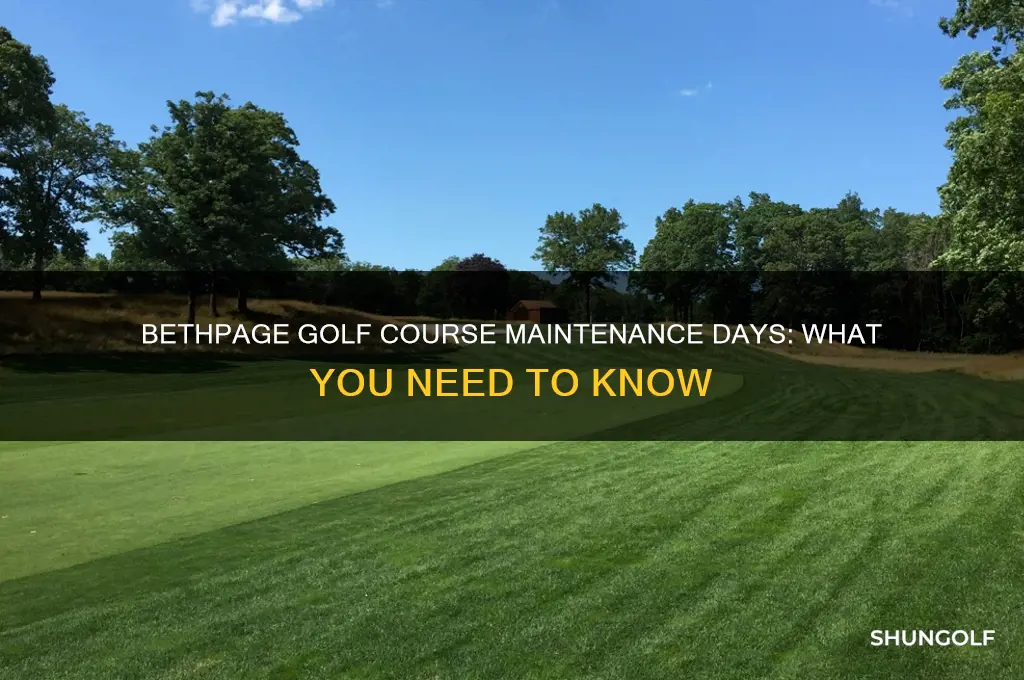 is bethpage golf course maintenance days