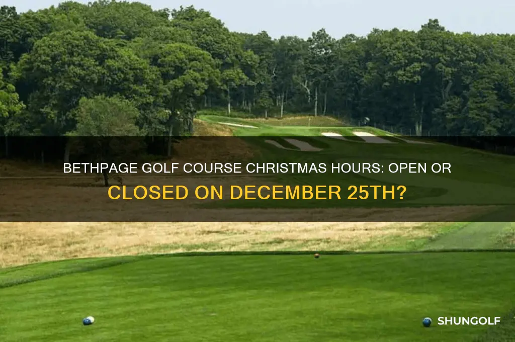 is bethpage golf course open on christmas