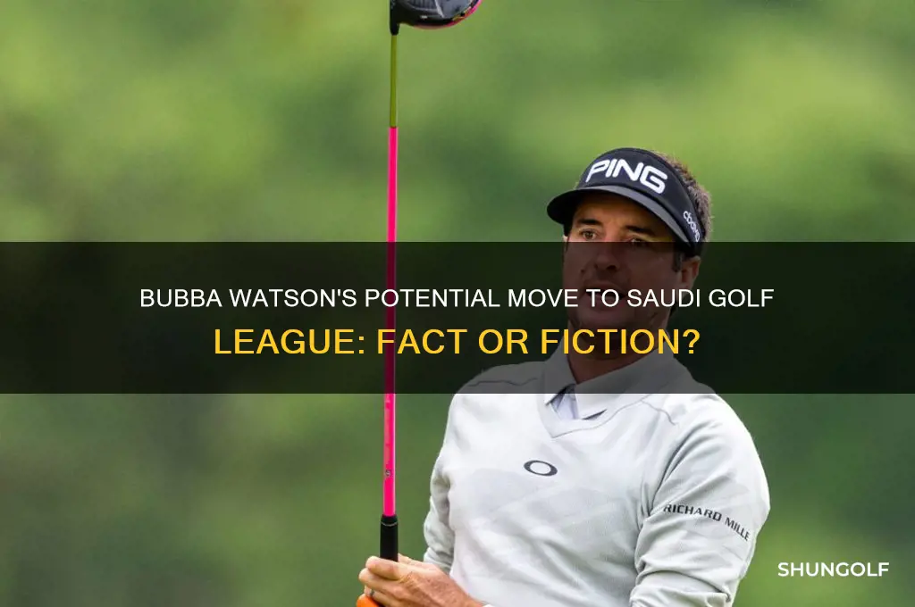 is bubba watson joining the saudi golf league