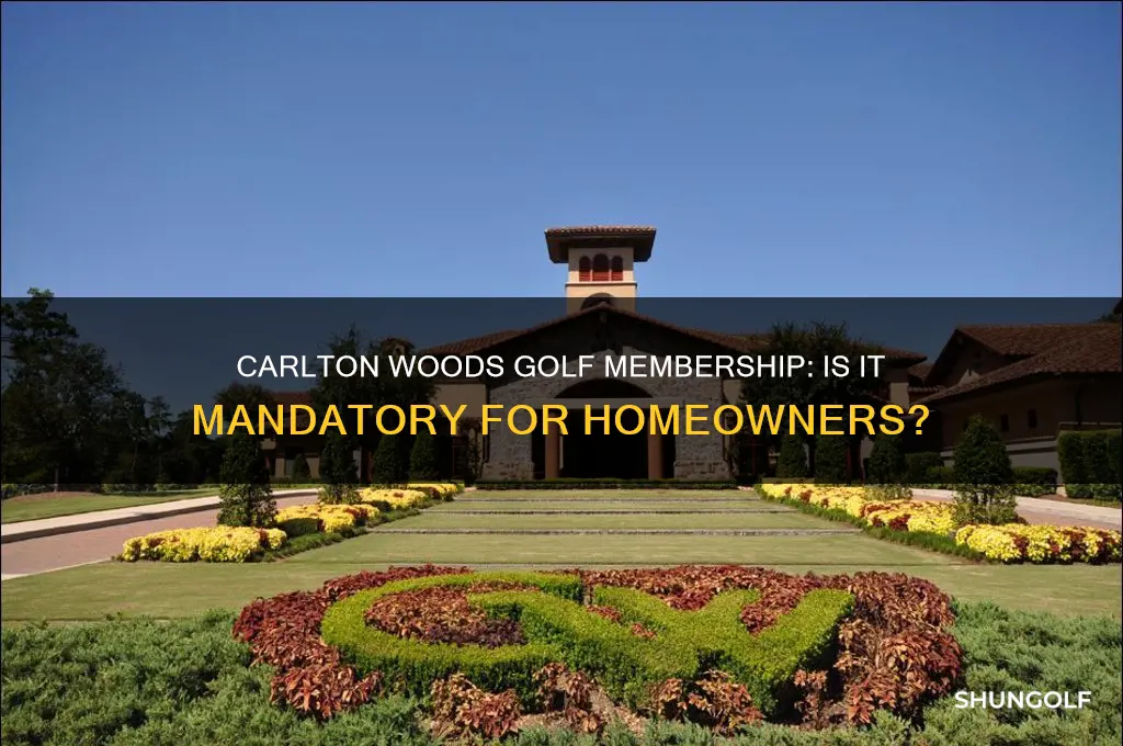 is carlton woods golf membership required for housing owners