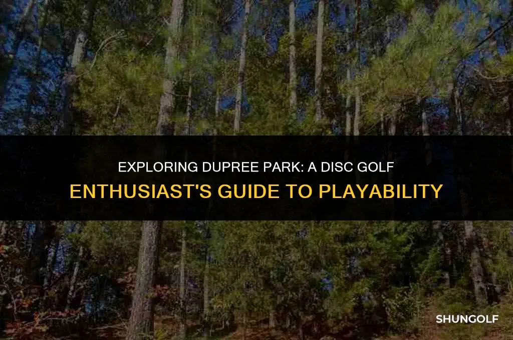 is dupree park disc golf playable