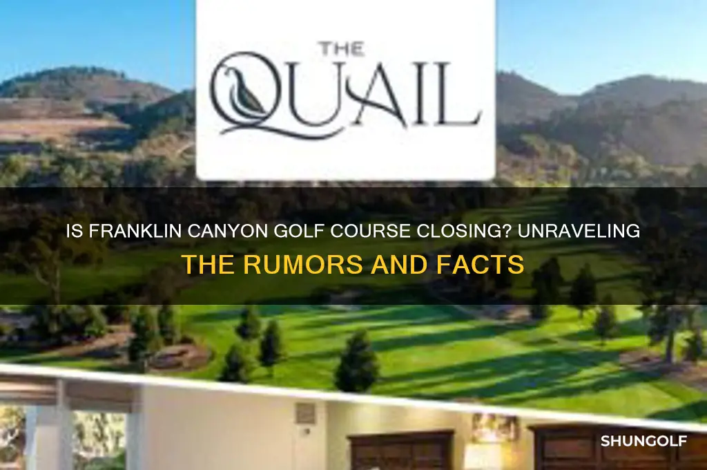 is franklin canyon golf course closing