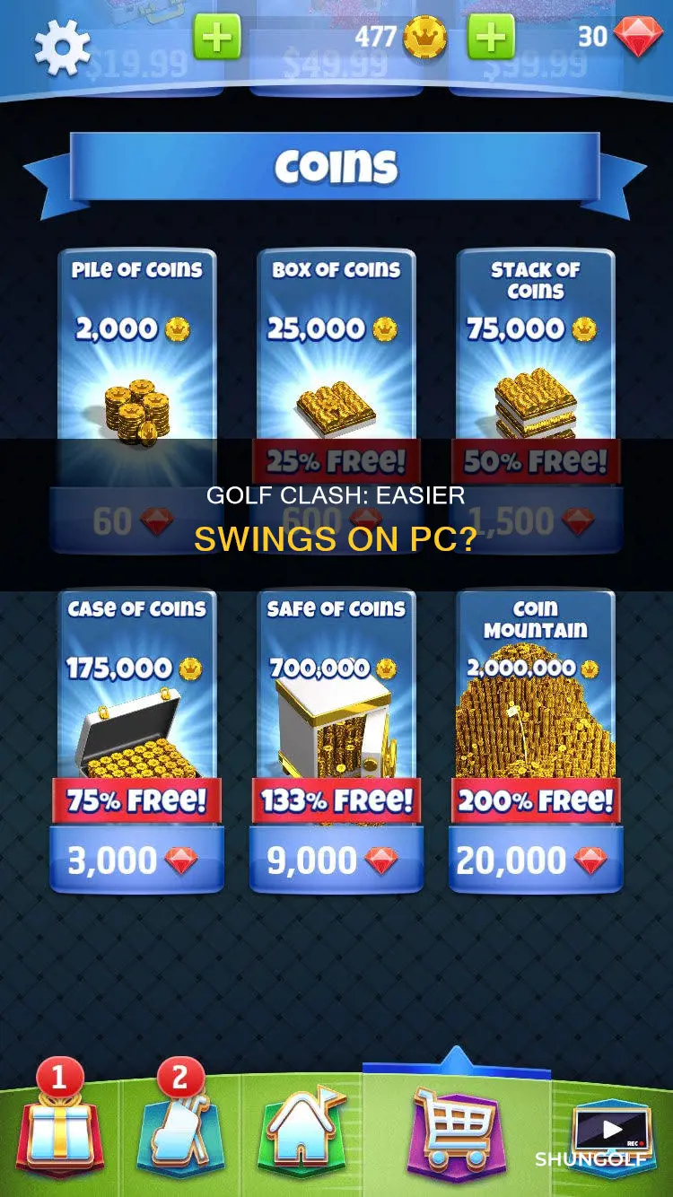 is golf clash easier on pc