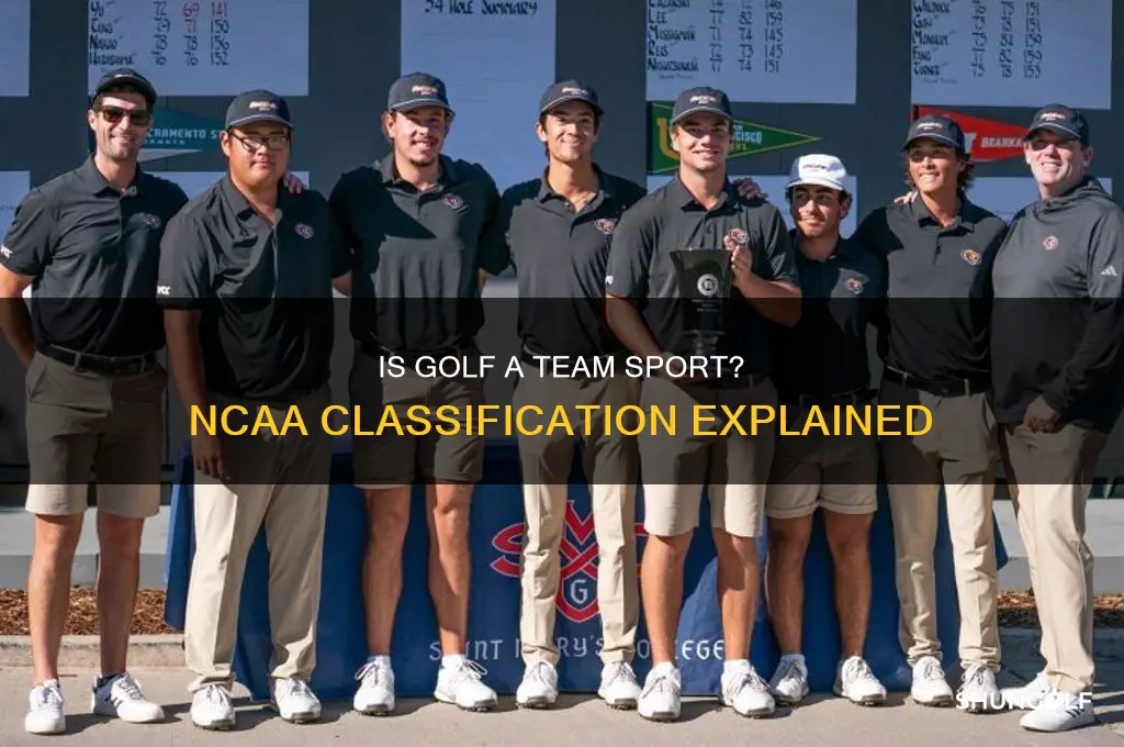 is golf considered a team sport accoridng to the ncaa