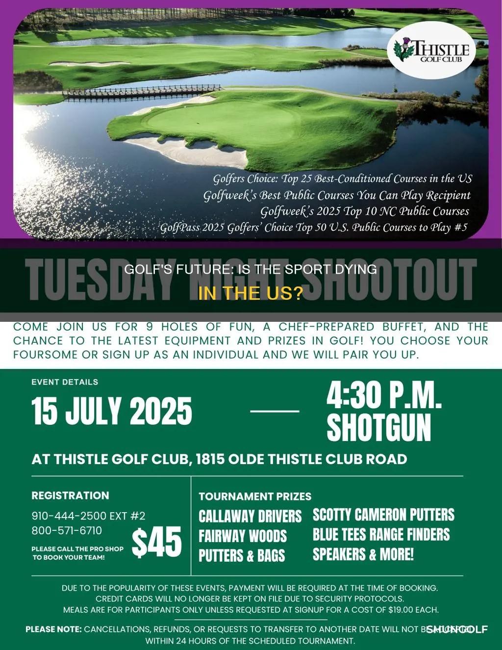 is golf declining in the us