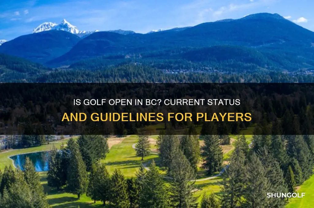 is golf open in bc