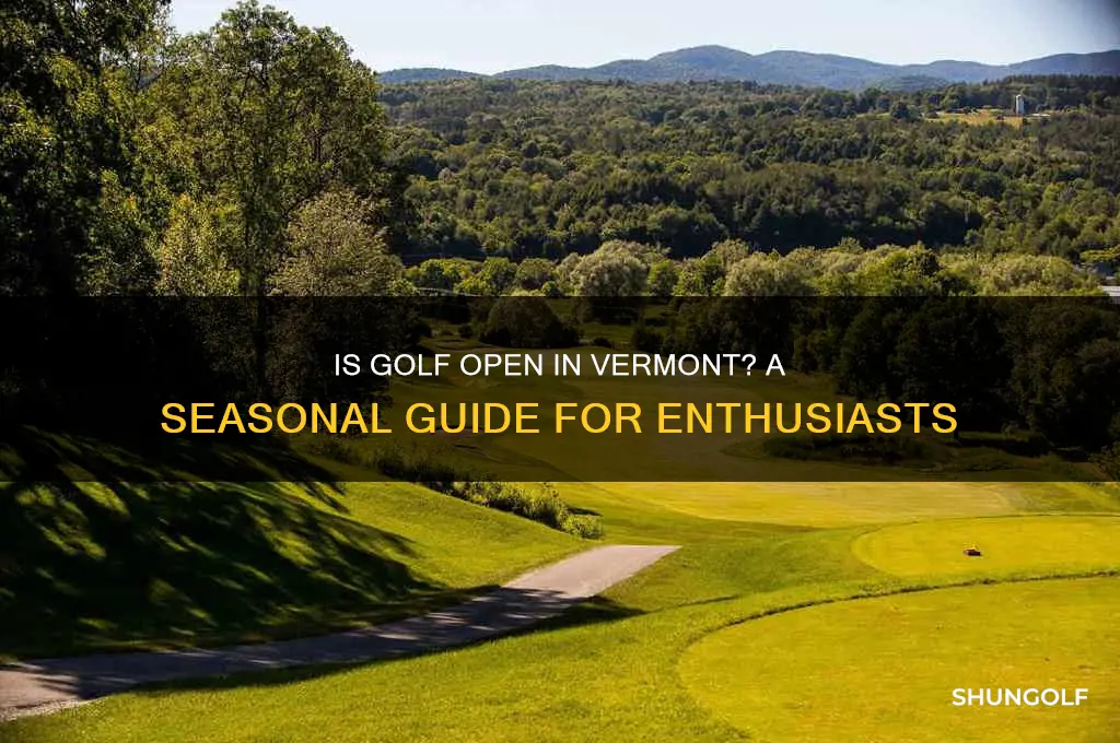 is golf open in vermont