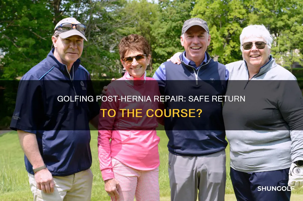 is golfing dangerous after abdominal hernia repair surgery