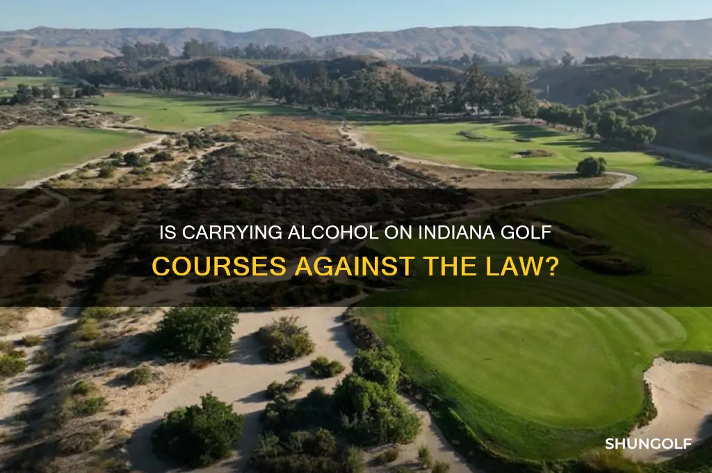 is it illegal to take alcohol onto golf course indiana