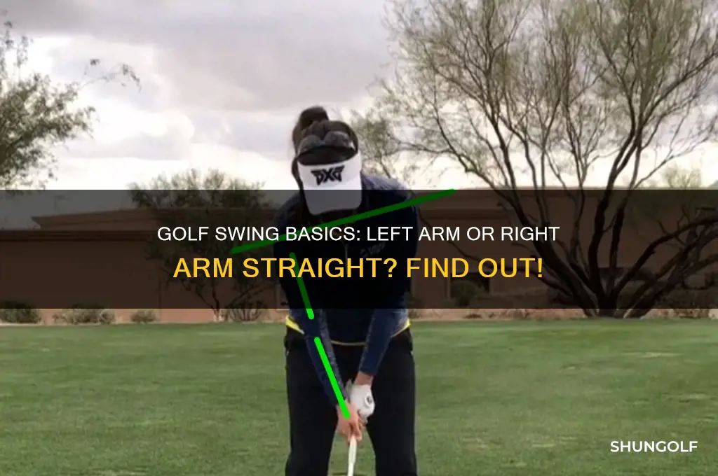 is it left arm or right arms straight in golf