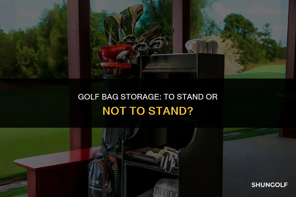 is it ok to store golf bag with stand out
