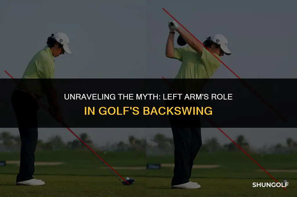is left arm tied to pec start of golf backswing