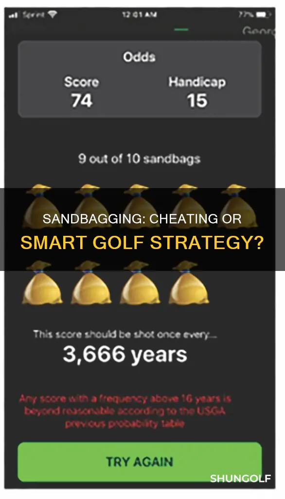 is sandbagging cheating in golf
