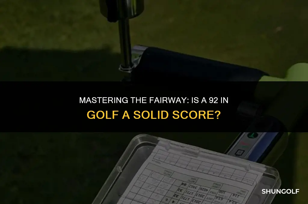 is shooting a 92 in golf good