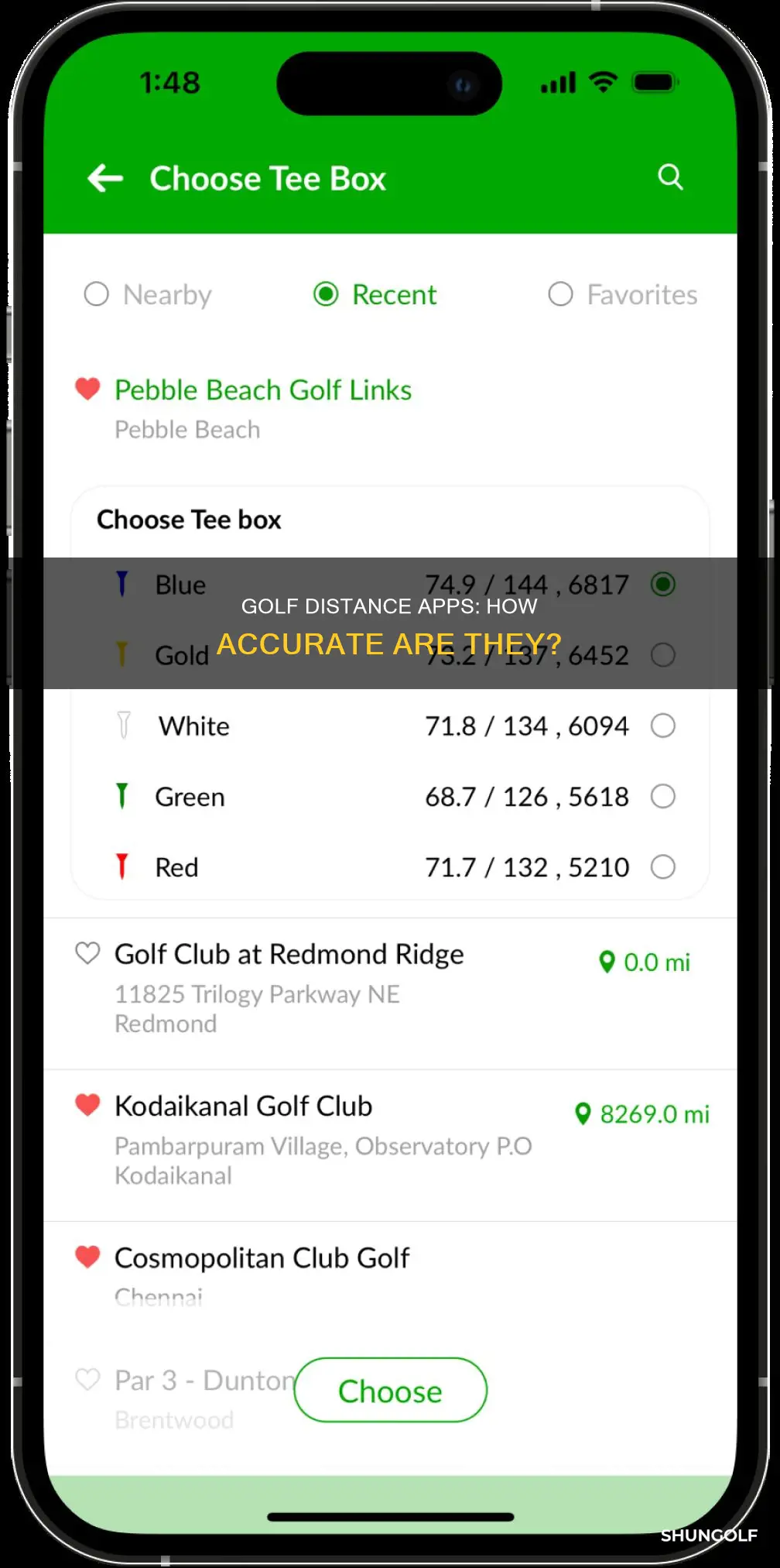 is the a golf distance app