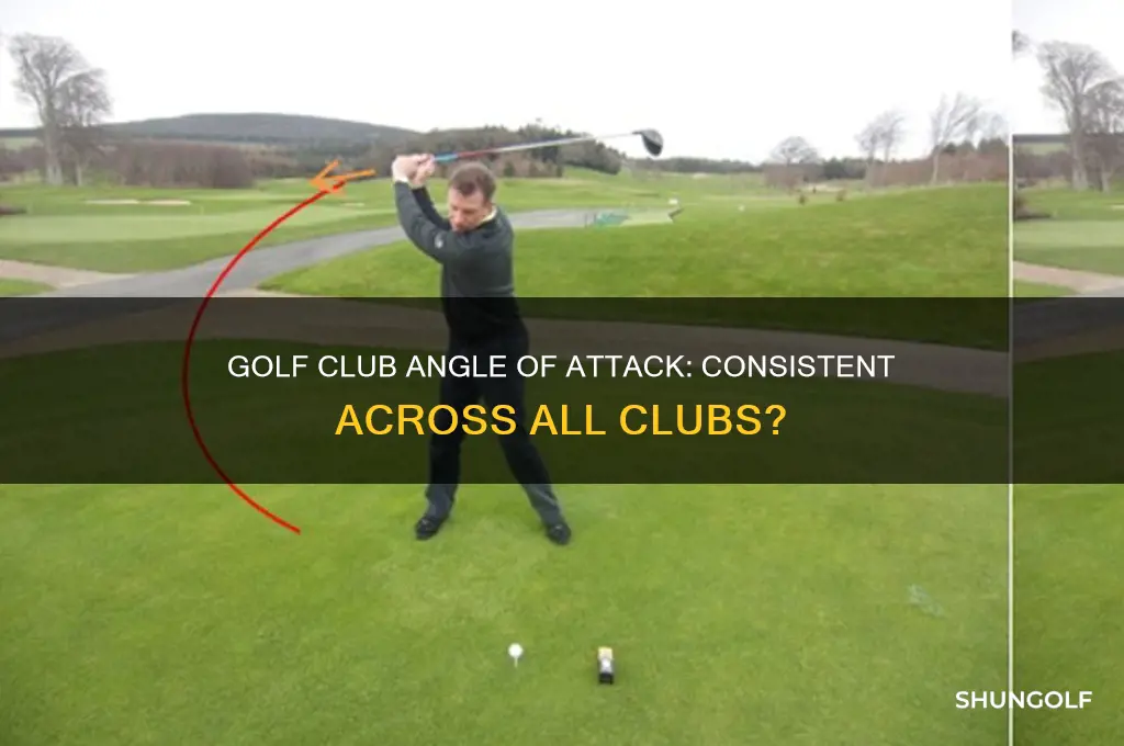 is the angle of attack same with all golf clubs