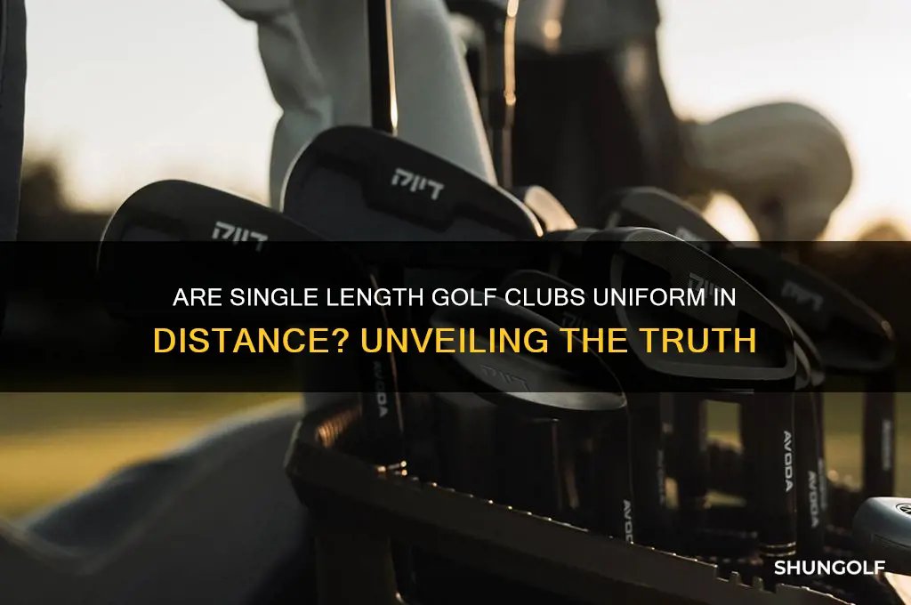 is the distance the same for single length golf clubs