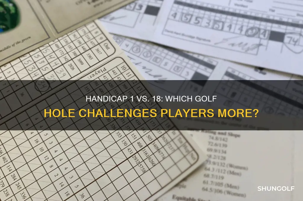 is the handicap 1 or 18 most difficult golf hole