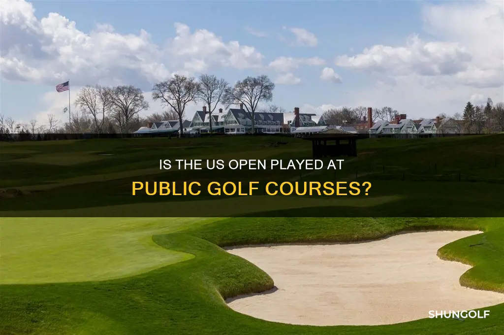 is the us open played at public golf courses
