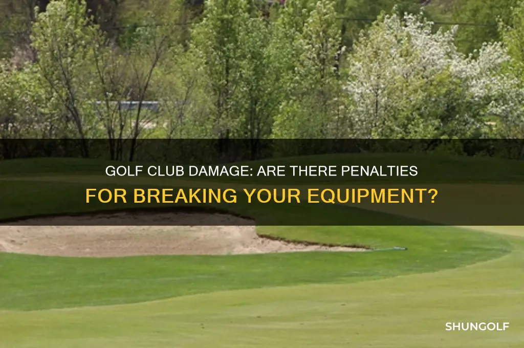 is there a fine for breaking your club in golf
