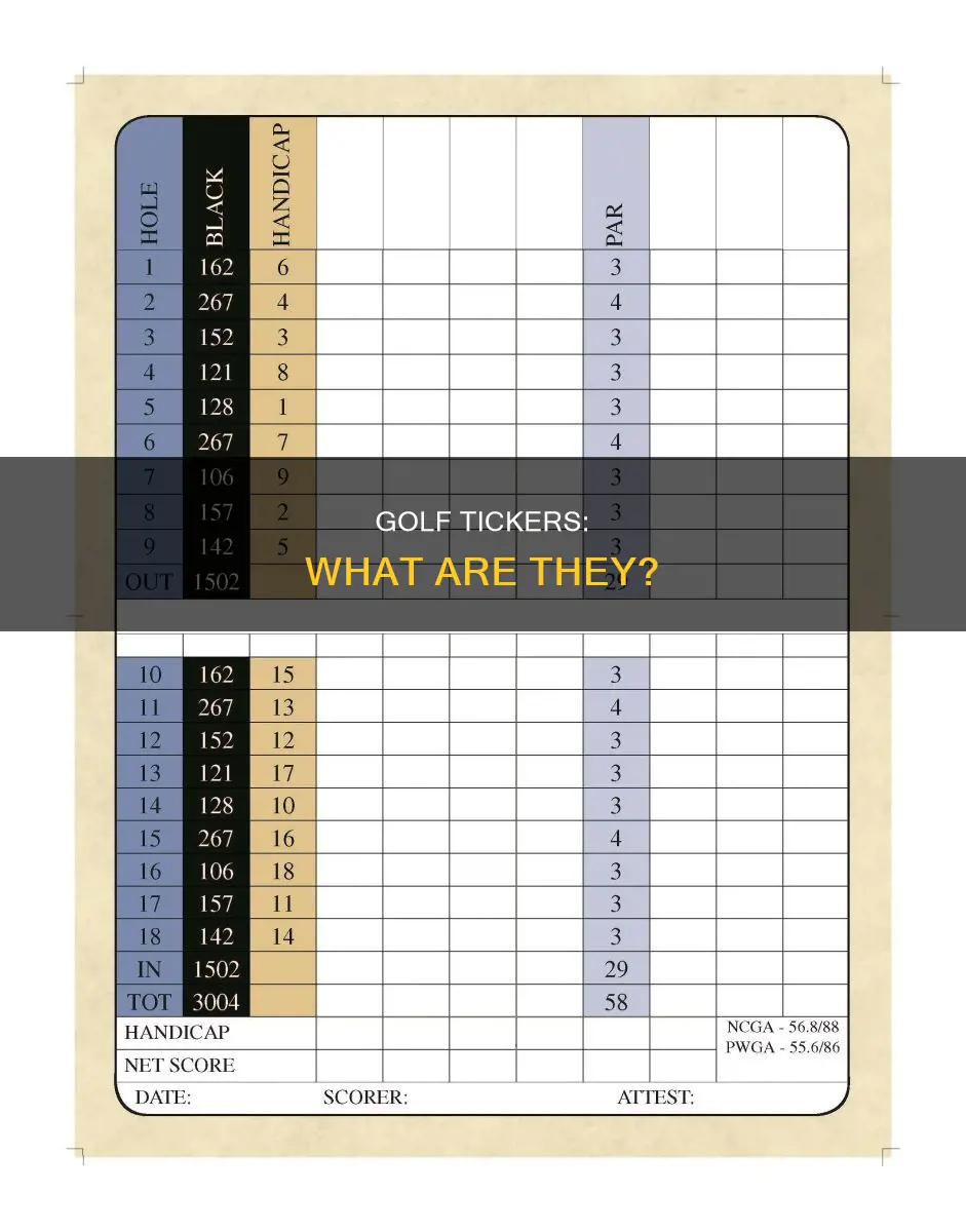 is there a ticker in golf