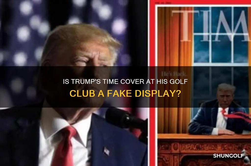 is trump time cover magazine fake in golf club