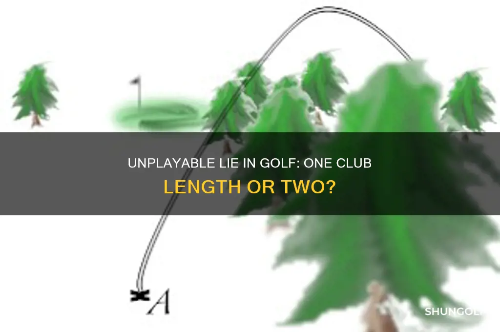 is unplayable lie in golf one club length or two