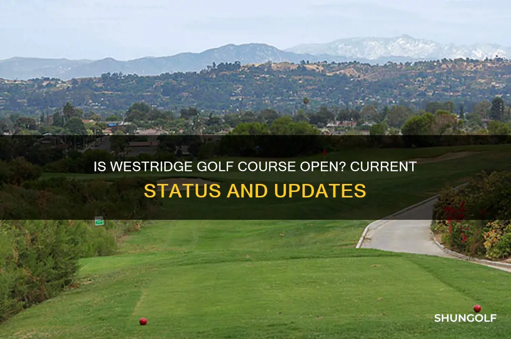is westridge golf course open