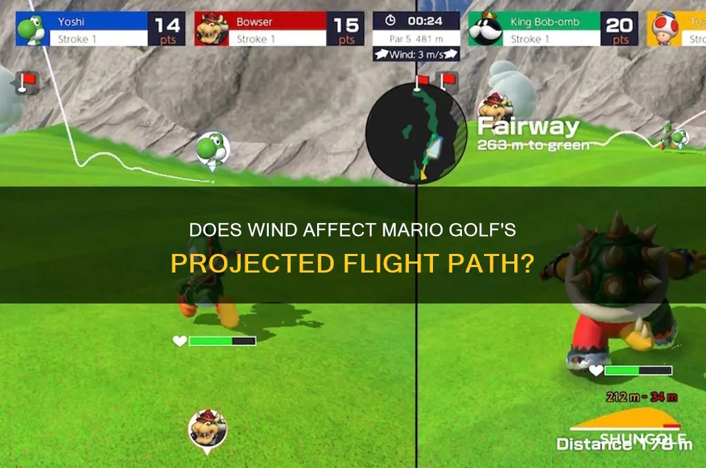 is wind included in projected flight path mario golf