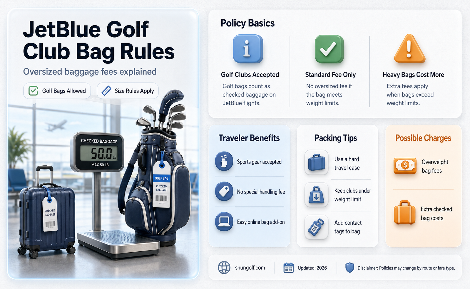 are golf clubs oversized baggage jetblue