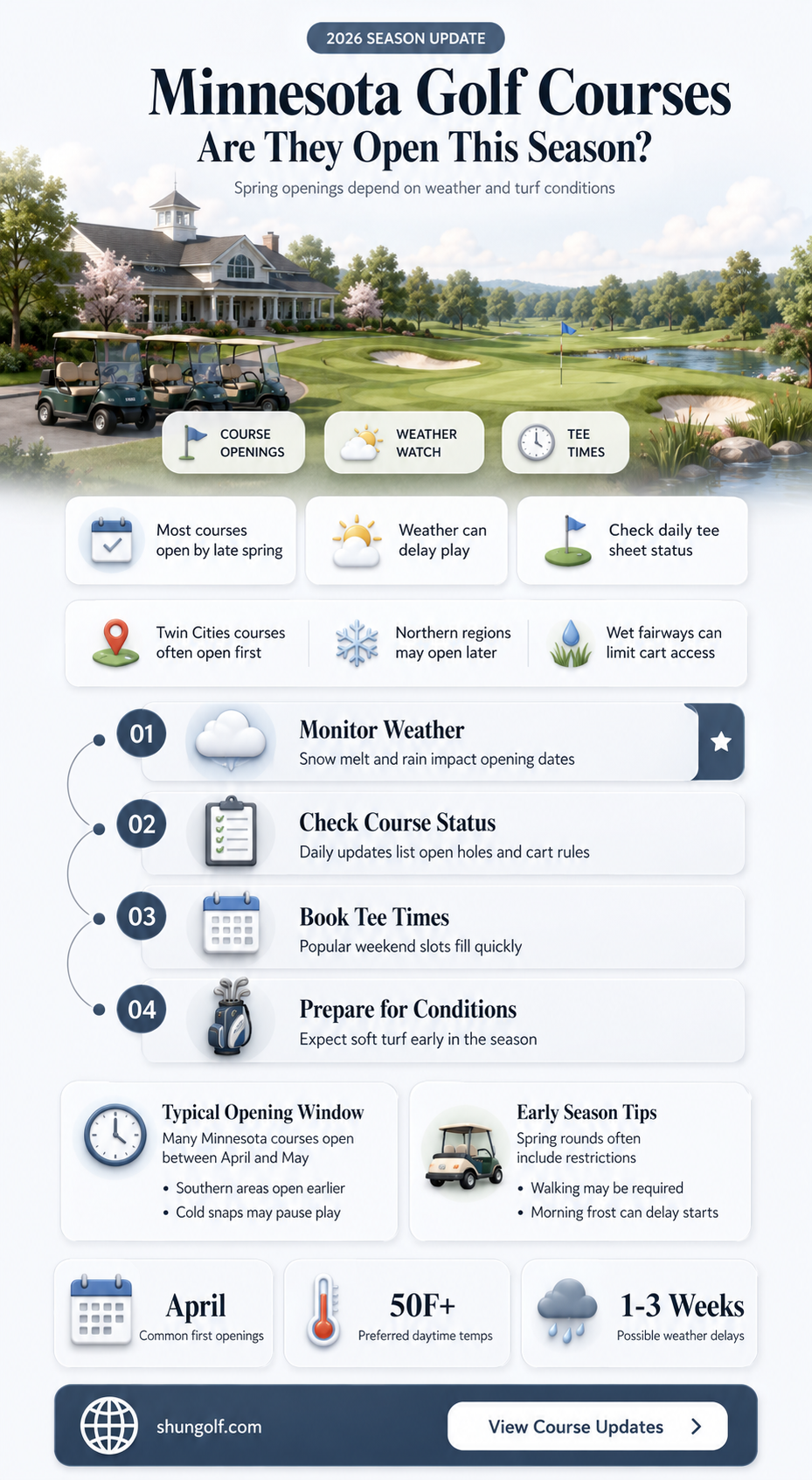 are golf course open in minnesota