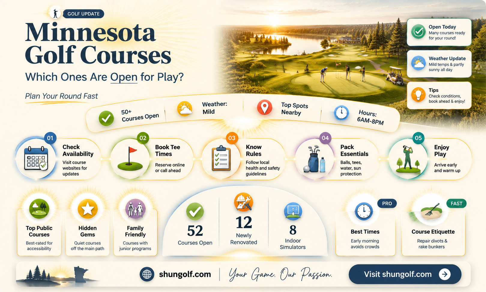 are any golf courses open in minnesota