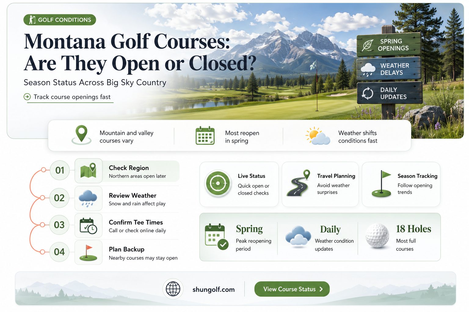 are golf courses closed in montana