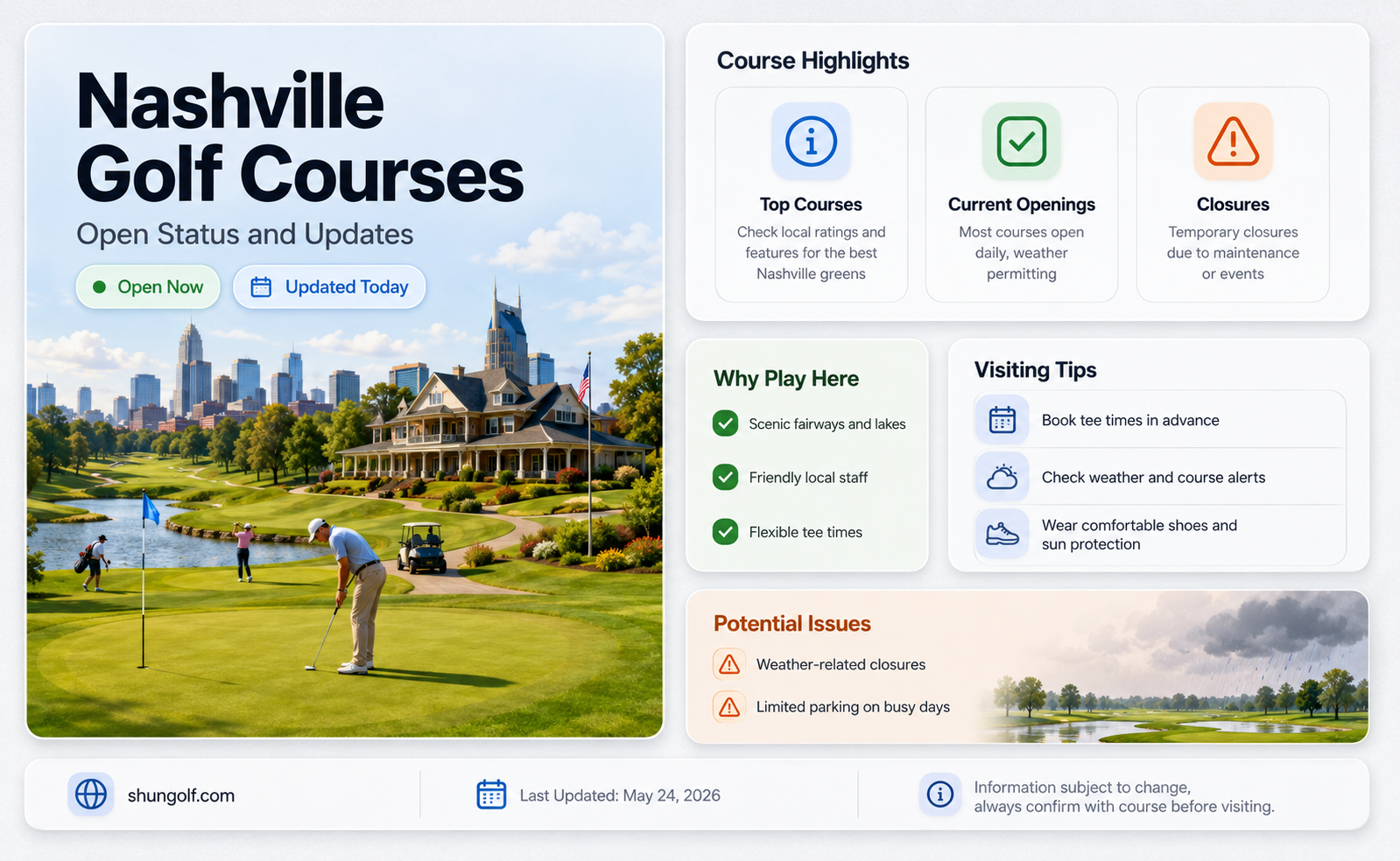 are golf courses open in nashville