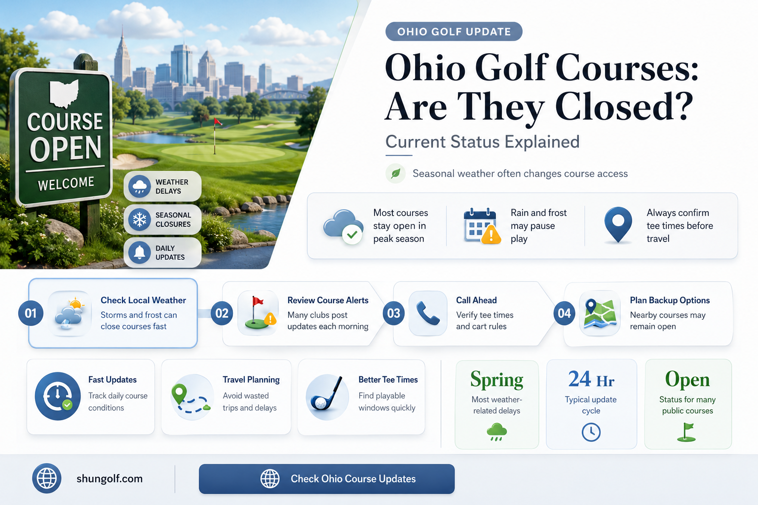 are golf course closed in ohio