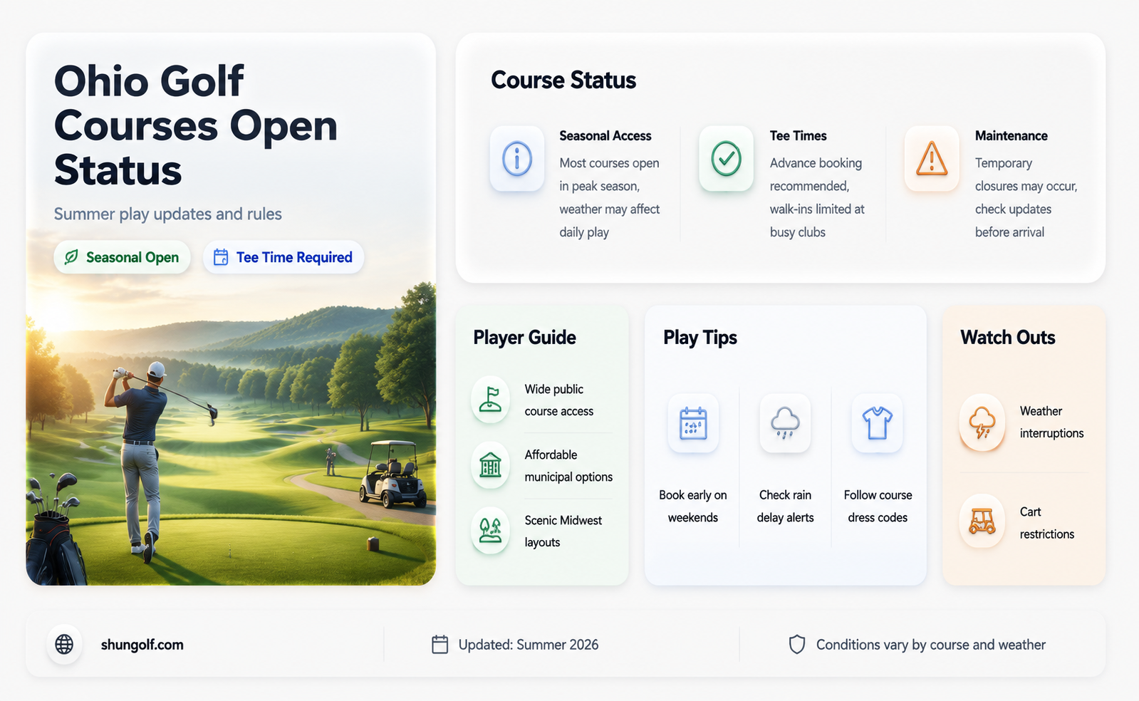 are golf courses open in the state of ohio