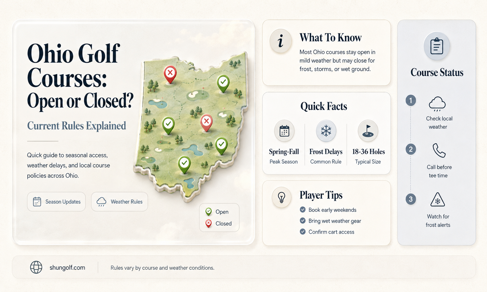 are golf courses allowed to be open in ohio
