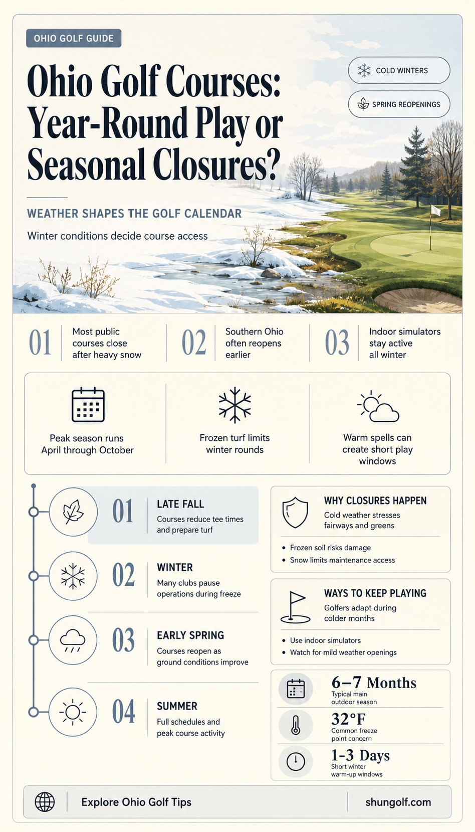 are golf course in ohio open year round