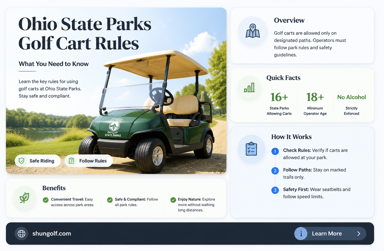 are golf carts allowed in ohio state parks