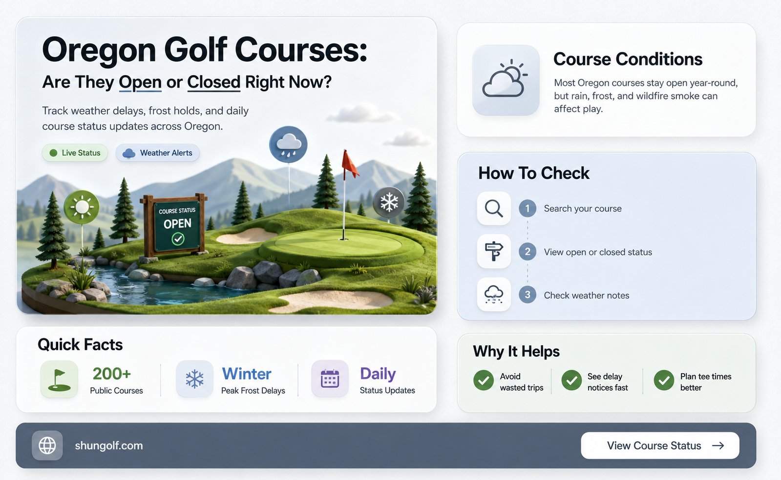 are golf courses closed in oregon