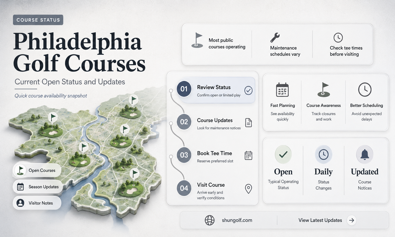 are golf courses open in philadelphia