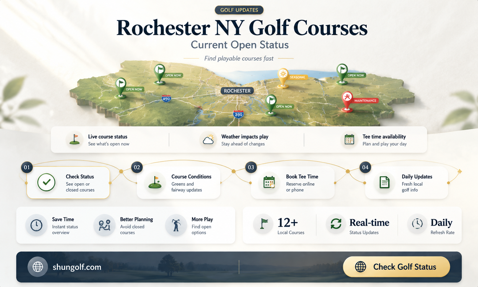 are golf courses open in rochester ny