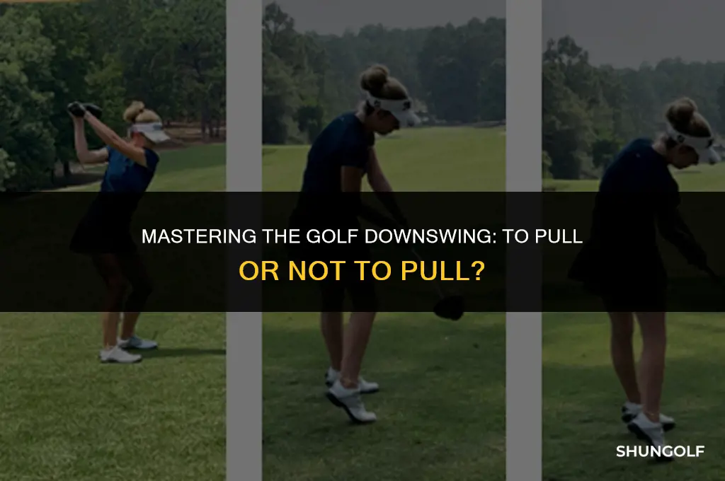 should a golfer pull down the to start downswing