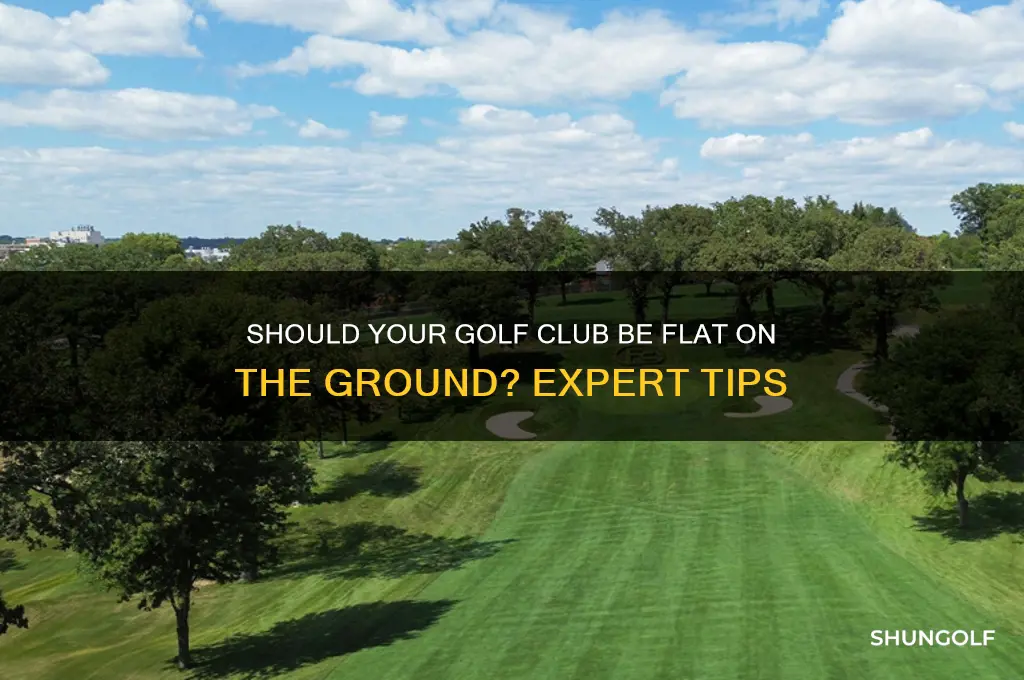 should golf club be flat on ground