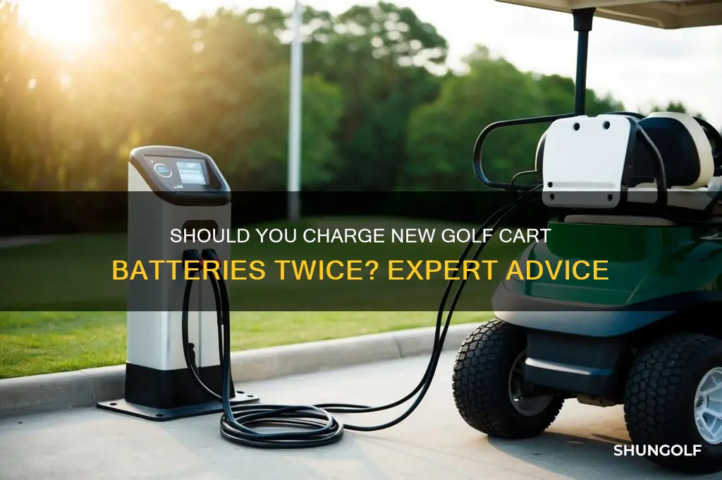 should i charge new golf car batteries twice