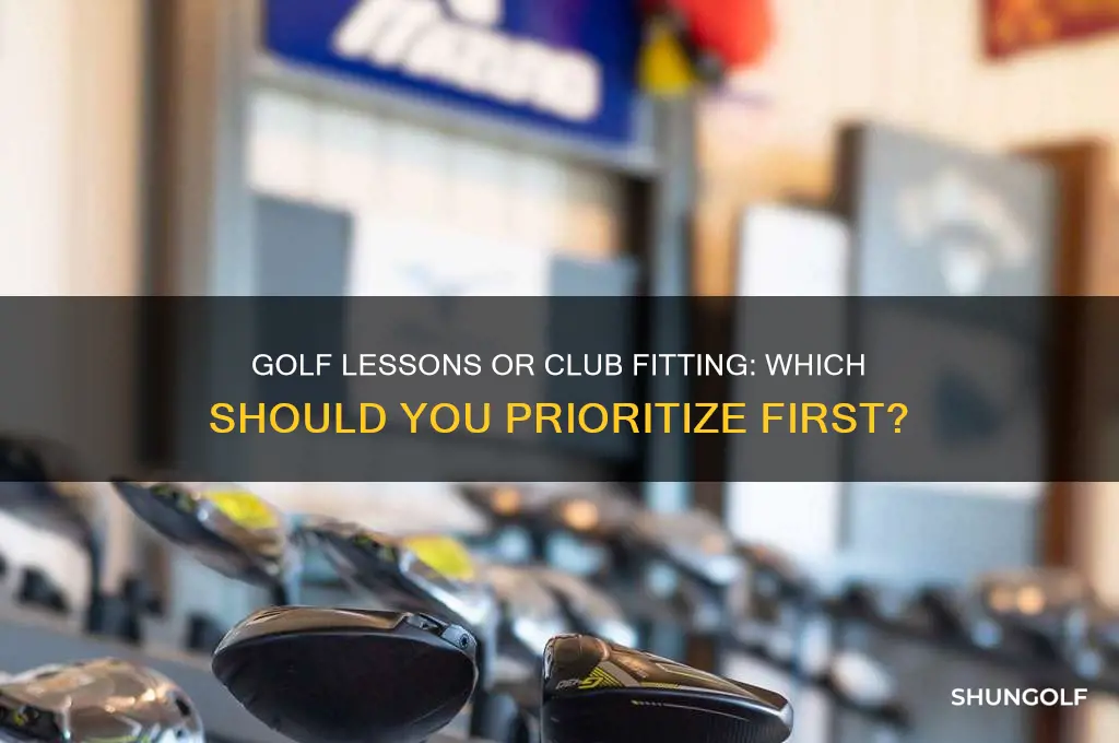 should i get golf lessons or club fitting first