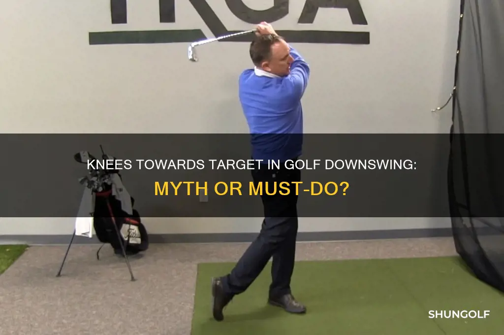 should knees lean towards target in golf downswing