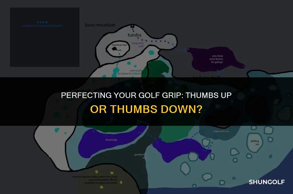 should thumbs line up on golf grip